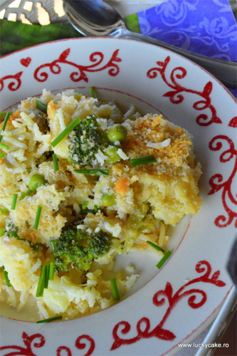 orez cu broccoli si branza la cuptor